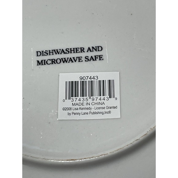 LRI Holiday Ceramic Plate Set Of 4 Snowman Lisa Kennedy Holiday Winter Christmas - Picture 6 of 7